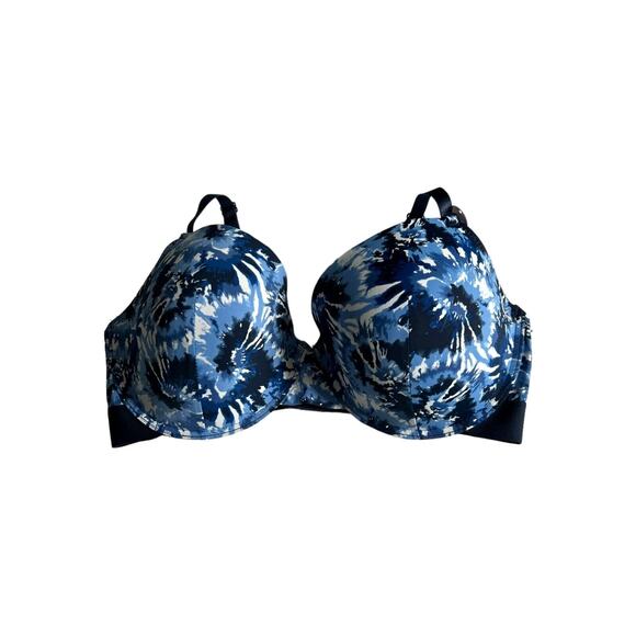 Ashley Stewart Bra Size 40DDD Blue White The Essential Perfect T-Shirt Underwire - Picture 1 of 9